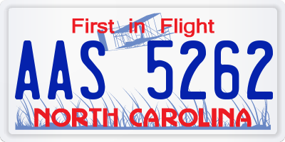 NC license plate AAS5262