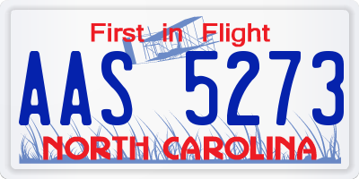 NC license plate AAS5273
