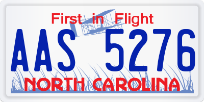 NC license plate AAS5276
