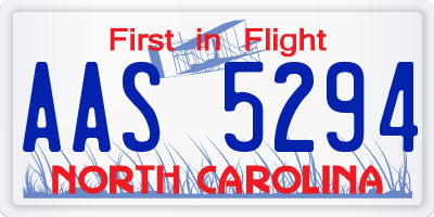 NC license plate AAS5294