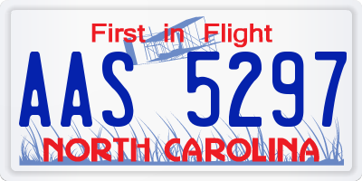 NC license plate AAS5297