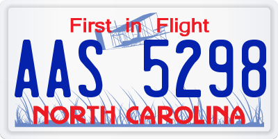 NC license plate AAS5298