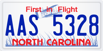 NC license plate AAS5328