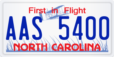 NC license plate AAS5400
