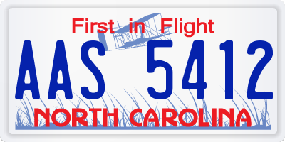NC license plate AAS5412