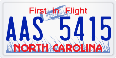 NC license plate AAS5415