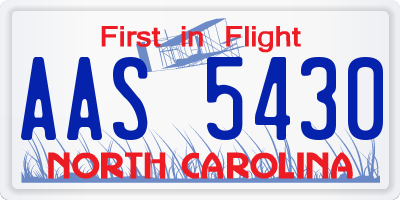 NC license plate AAS5430