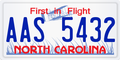 NC license plate AAS5432