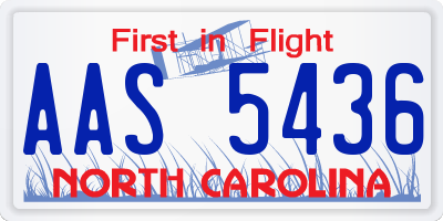 NC license plate AAS5436