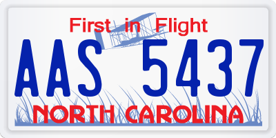 NC license plate AAS5437