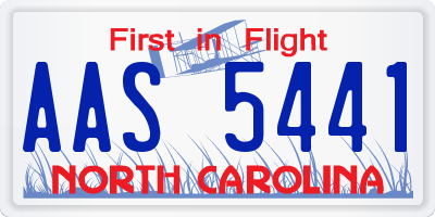 NC license plate AAS5441