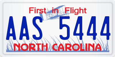 NC license plate AAS5444