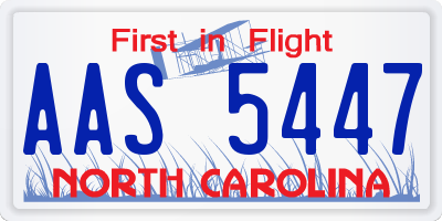 NC license plate AAS5447