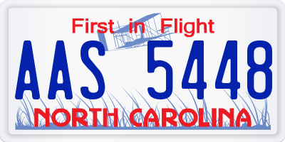 NC license plate AAS5448