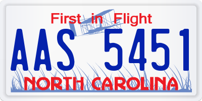 NC license plate AAS5451