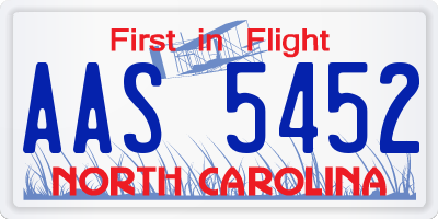 NC license plate AAS5452