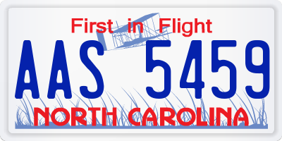 NC license plate AAS5459