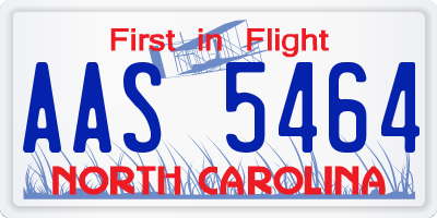 NC license plate AAS5464