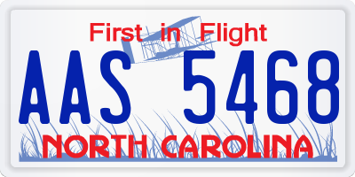 NC license plate AAS5468