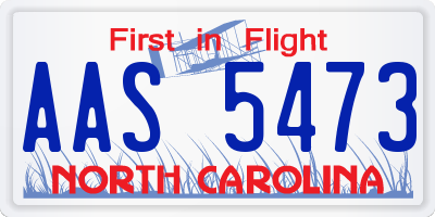 NC license plate AAS5473