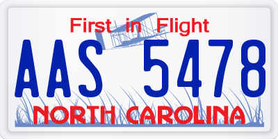 NC license plate AAS5478