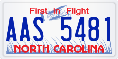 NC license plate AAS5481