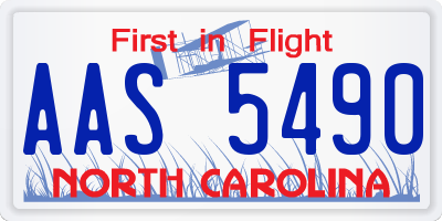 NC license plate AAS5490