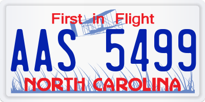 NC license plate AAS5499