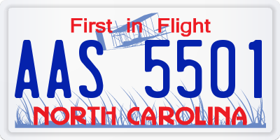 NC license plate AAS5501