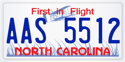 NC license plate AAS5512