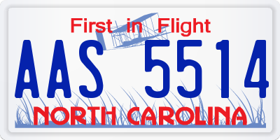 NC license plate AAS5514