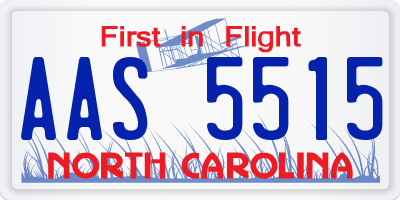 NC license plate AAS5515