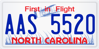 NC license plate AAS5520