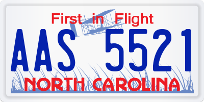 NC license plate AAS5521
