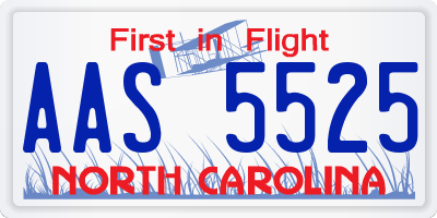 NC license plate AAS5525