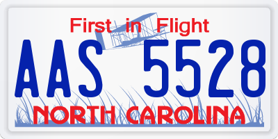 NC license plate AAS5528
