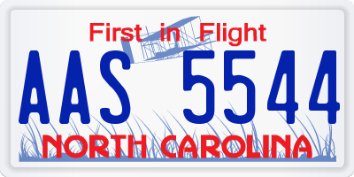 NC license plate AAS5544