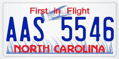 NC license plate AAS5546