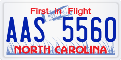 NC license plate AAS5560