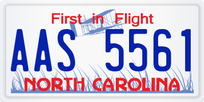 NC license plate AAS5561