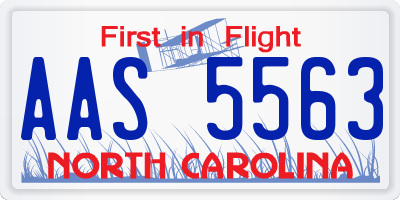 NC license plate AAS5563
