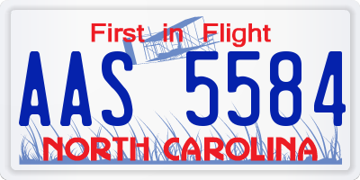 NC license plate AAS5584