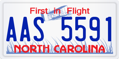 NC license plate AAS5591