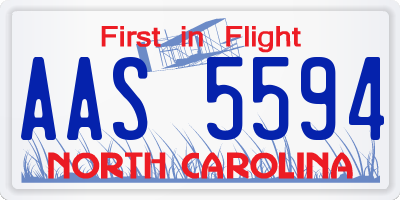 NC license plate AAS5594