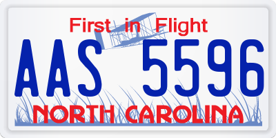 NC license plate AAS5596