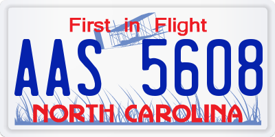 NC license plate AAS5608