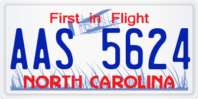 NC license plate AAS5624