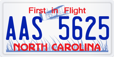 NC license plate AAS5625