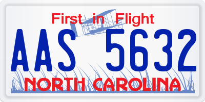 NC license plate AAS5632