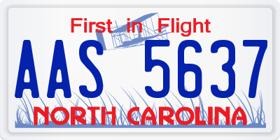 NC license plate AAS5637